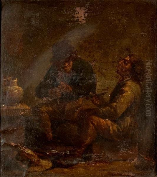 Interno Di Locanda Con Fumatori Oil Painting by David The Younger Teniers