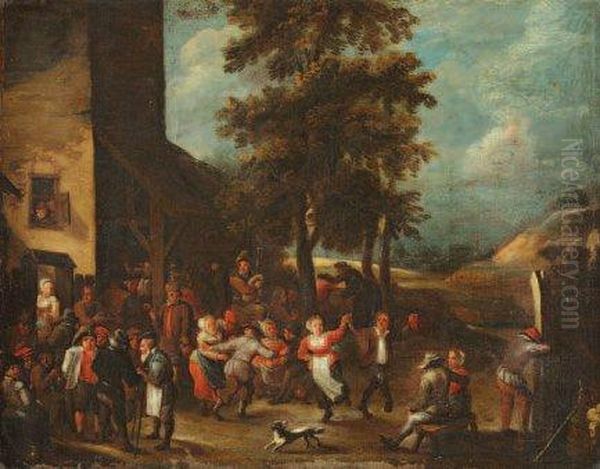 La Danse Villageoise Oil Painting by David The Younger Teniers