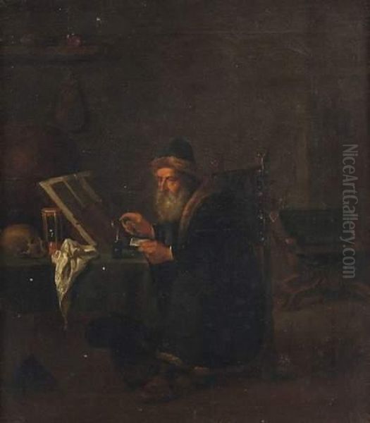 Le Philosophe Oil Painting by David The Younger Teniers