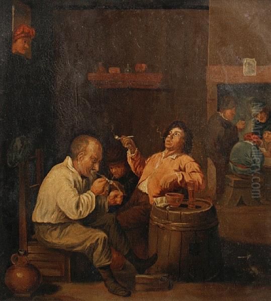 Tavern Scene Oil Painting by David The Younger Teniers