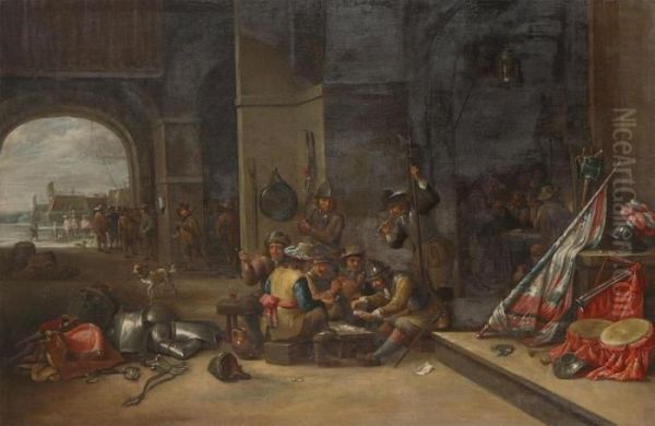 Corps De Garde Oil Painting by David The Younger Teniers