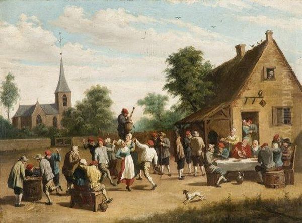 Rejouissances Villageoise Oil Painting by David The Younger Teniers