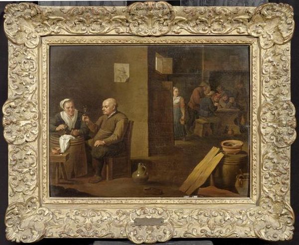 In The Tavern Oil Painting by David The Younger Teniers