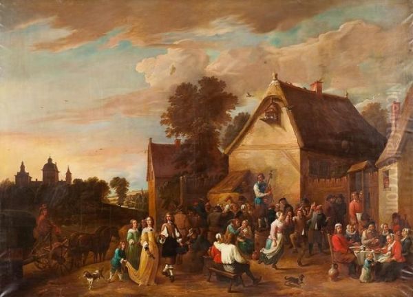 Bauernhochzeit Oil Painting by David The Younger Teniers