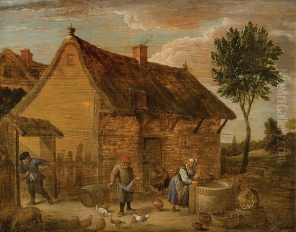 El Trabajo En La Granja Oil Painting by David The Younger Teniers