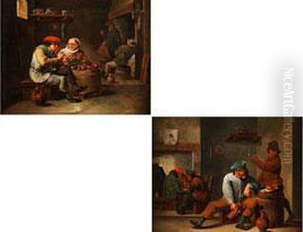 Wirtshaus-szenerien Oil Painting by David The Younger Teniers