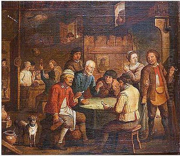 Jugadores De Dados En Interior De Taberna by David The Younger Teniers