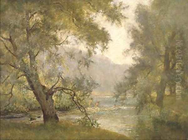 Morning in the meadows Oil Painting by James Herbert Snell