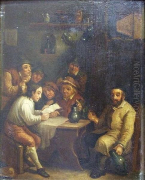 Buveurs Oil Painting by David The Younger Teniers