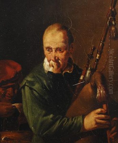 The Bagpipe-player Oil Painting by David The Younger Teniers