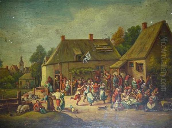 Feast Day With Villagers Oil Painting by David The Younger Teniers