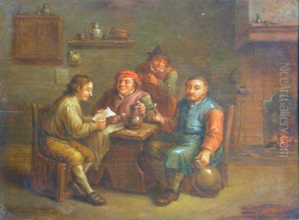 A Tavern Scene Oil Painting by David The Younger Teniers