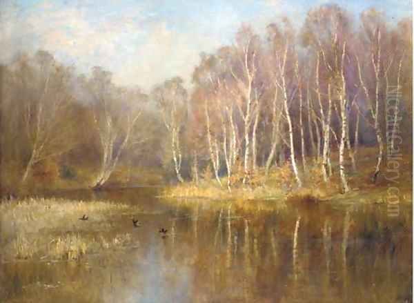 The mirror of the woods Oil Painting by James Herbert Snell