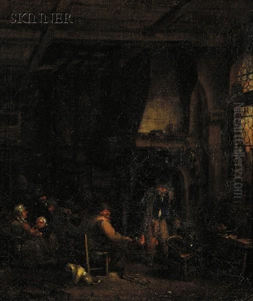 The Younger Warming Oil Painting by David The Younger Teniers