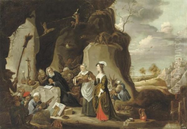 The Temptation Of Saint Anthony Oil Painting by David The Younger Teniers