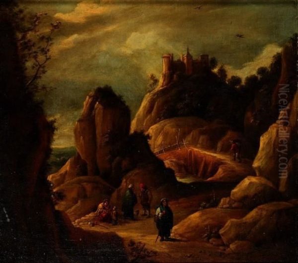 Classical Landscape With Figures Oil Painting by David The Younger Teniers