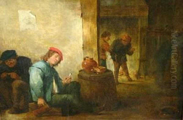 Oil On Oak Panel Oil Painting by David The Younger Teniers