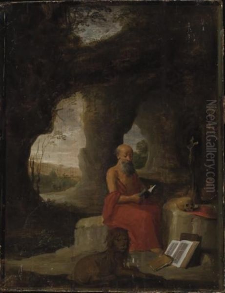 Saint Jara'me Et Le Lion Oil Painting by David The Younger Teniers