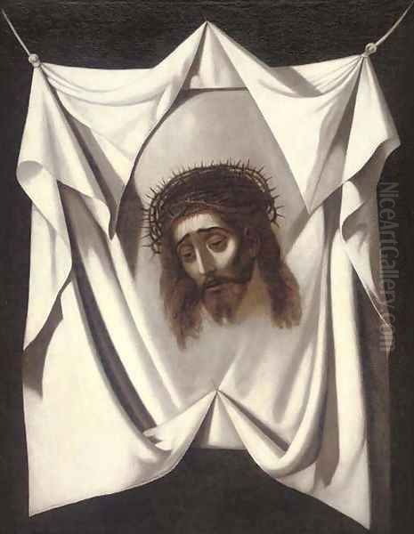 The veil of Saint Veronica Oil Painting by Spanish School