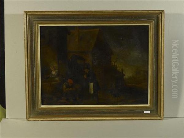 Am Brunnen. Oil Painting by David The Younger Teniers