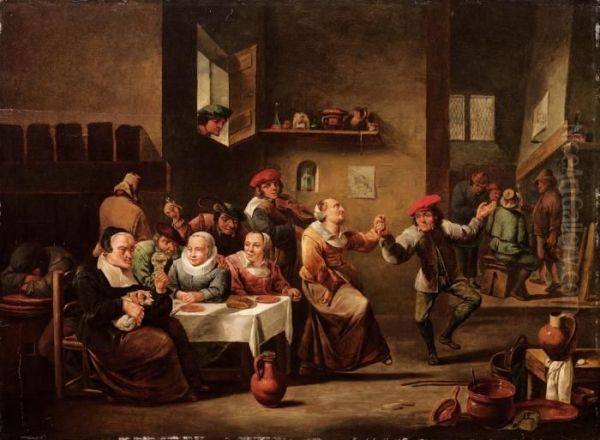 Scena Di Osteria Oil Painting by David The Younger Teniers