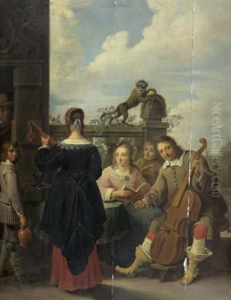 Musikspieler. Oil Painting by David The Younger Teniers