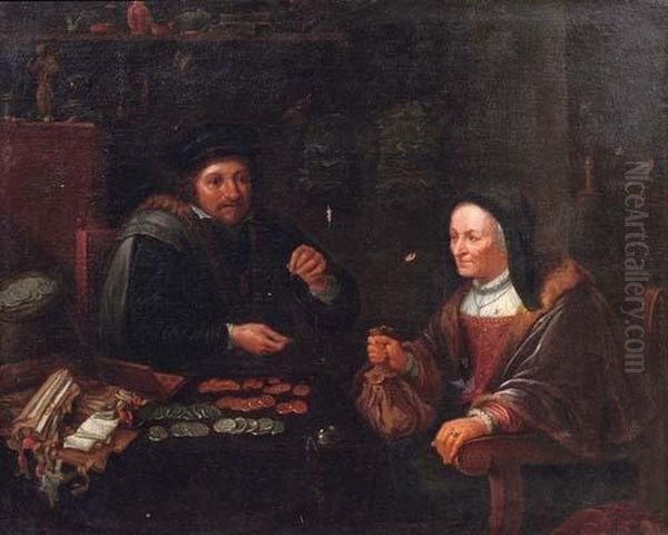 The Tax Collector Oil Painting by David The Younger Teniers