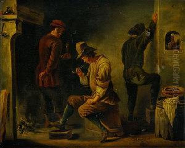 Alehouse Interior Oil Painting by David The Younger Teniers