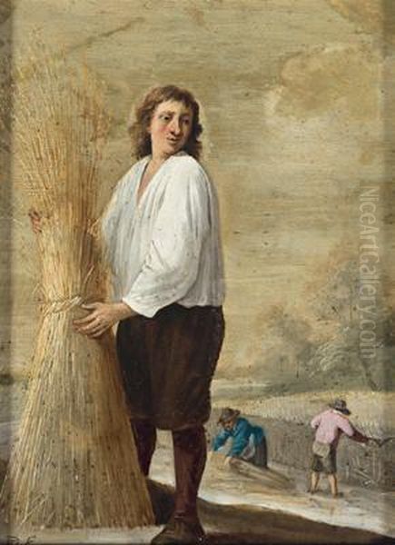 Contadini Alla Raccolta Del Grano Oil Painting by David The Younger Teniers