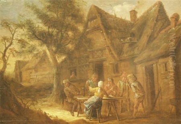 Peasants Outside A Tavern Oil Painting by David The Younger Teniers