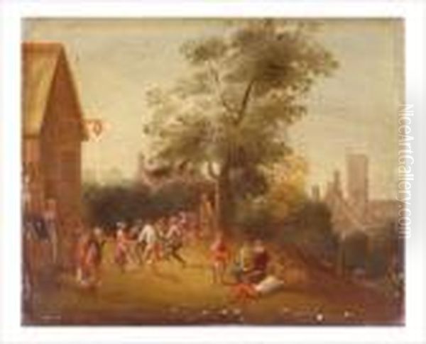 Ecole Flamande Vers 1700 Oil Painting by David The Younger Teniers