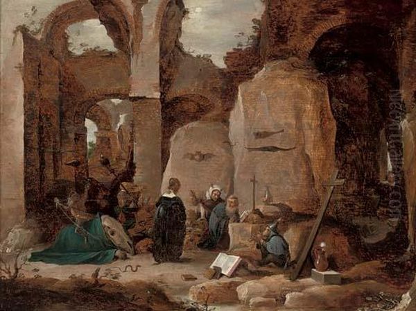 The Temptation Of Saint Anthony Oil Painting by David The Younger Teniers