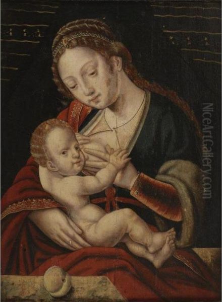 Madonna And Child Oil Painting by David The Younger Teniers