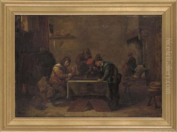 The Tric Trac Players Oil Painting by David The Younger Teniers