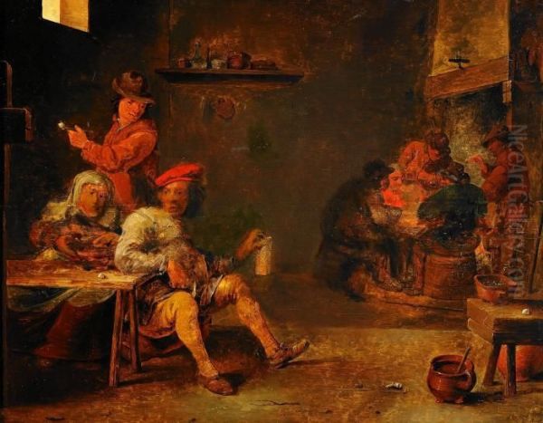 Vardhusinterior Oil Painting by David The Younger Teniers