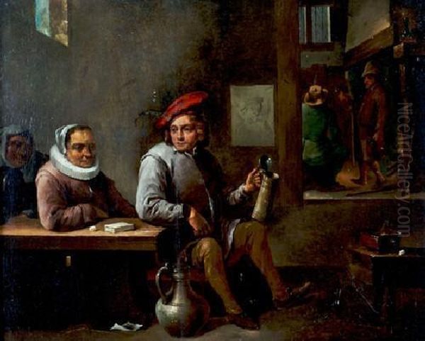 Interior Scene Oil Painting by David The Younger Teniers