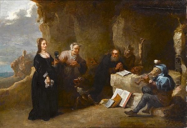 The Temptation Of Saint Anthony Oil Painting by David The Younger Teniers