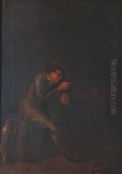 A Peasant Drinking In A Tavern. Oil Painting by David The Younger Teniers