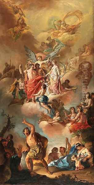 The Marriage of Hercules and Hebe Oil Painting by Spanish School