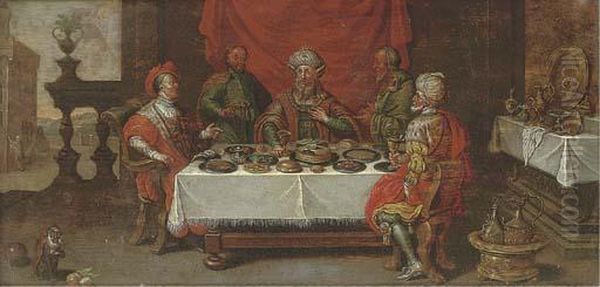 The Feast Of King Midas Oil Painting by David The Younger Teniers