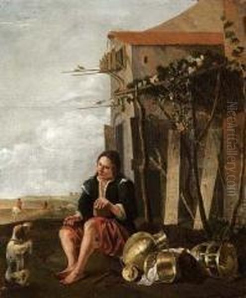 Il Giovane Calderaio Oil Painting by David The Younger Teniers