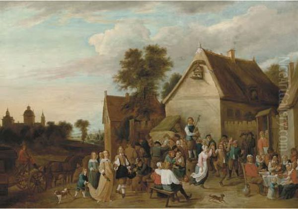 A Village Kermesse Oil Painting by David The Younger Teniers