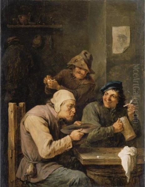 The Hustle-cap Oil Painting by David The Younger Teniers