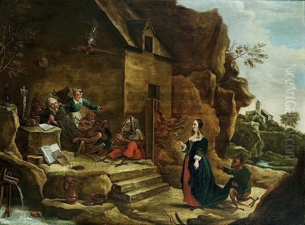 The Temptation Of Saint Anthony Oil Painting by David The Younger Teniers