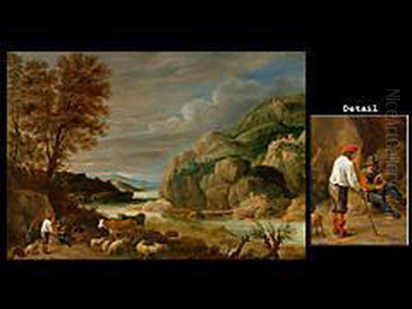 Landschaft Mit Hirten Oil Painting by David The Younger Teniers