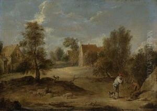 Dorflandschaft Oil Painting by David The Younger Teniers