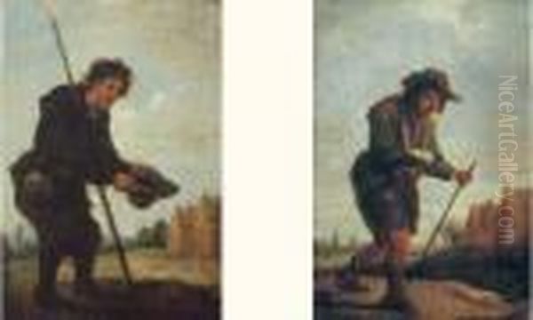 Deux Mendiants Oil Painting by David The Younger Teniers