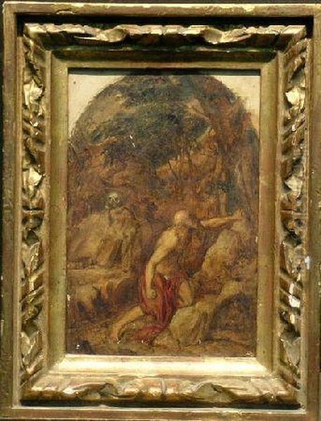 St. Jerome In The Wilderness Oil Painting by David The Younger Teniers