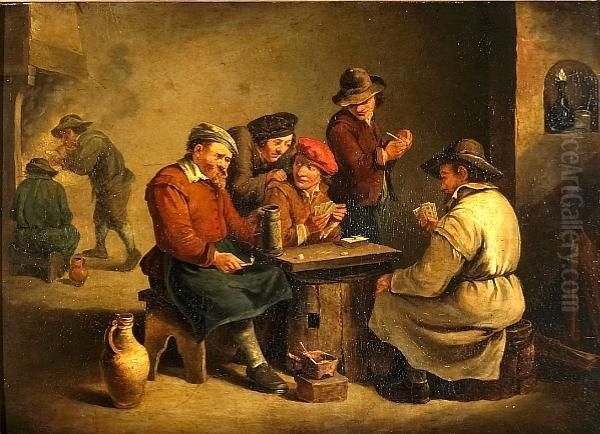 The Card Players Oil Painting by David The Younger Teniers