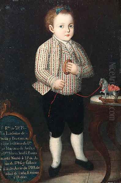 Portrait of Don Pedro Ladislao de Avila y Bustamante, aged 1 year and 11 months Oil Painting by Spanish School